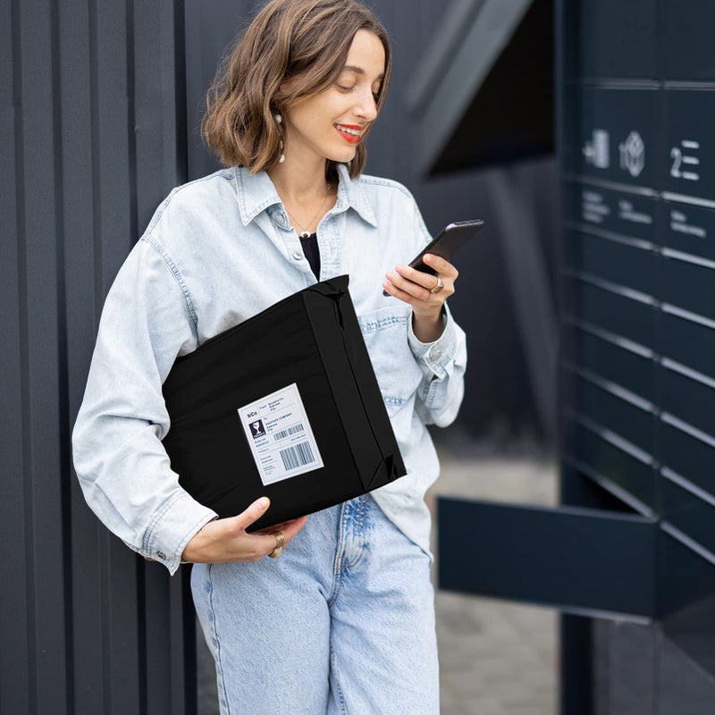 Metronic Poly Mailers 12X15.5 200 Pack, Strong Adhesive Shipping Bags for Clothing, Waterproof and Tear-Proof Shipping Envelopes, Mailers Poly Bags Packaging Bags for Business in Black - Image 5